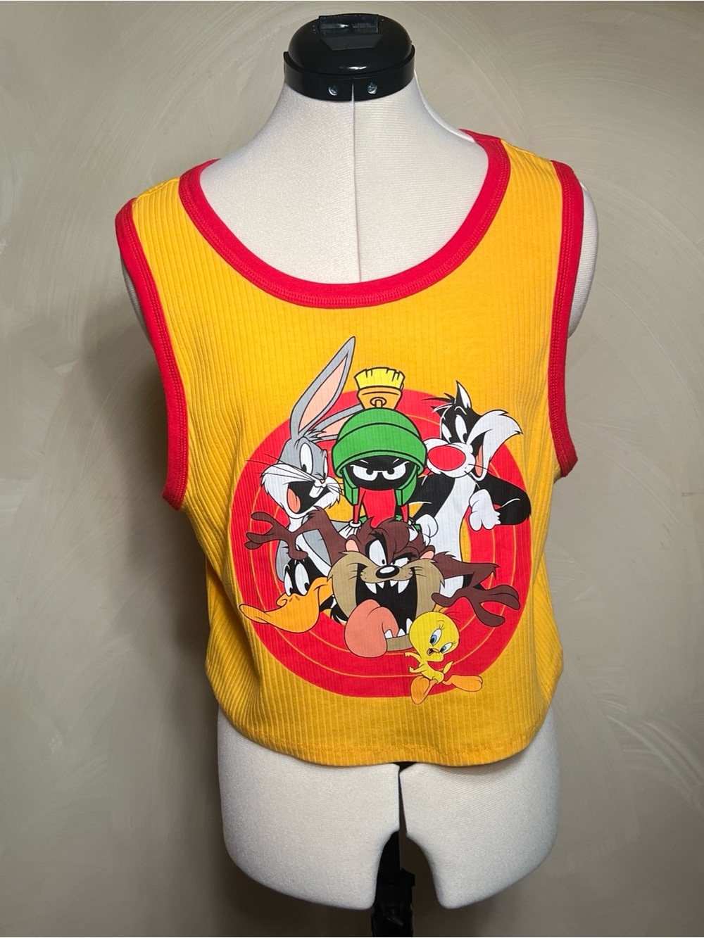 Looney Tunes Women’s Sleeveless Casual Streetwear Ribbed Graphic Tank|Size:XXL